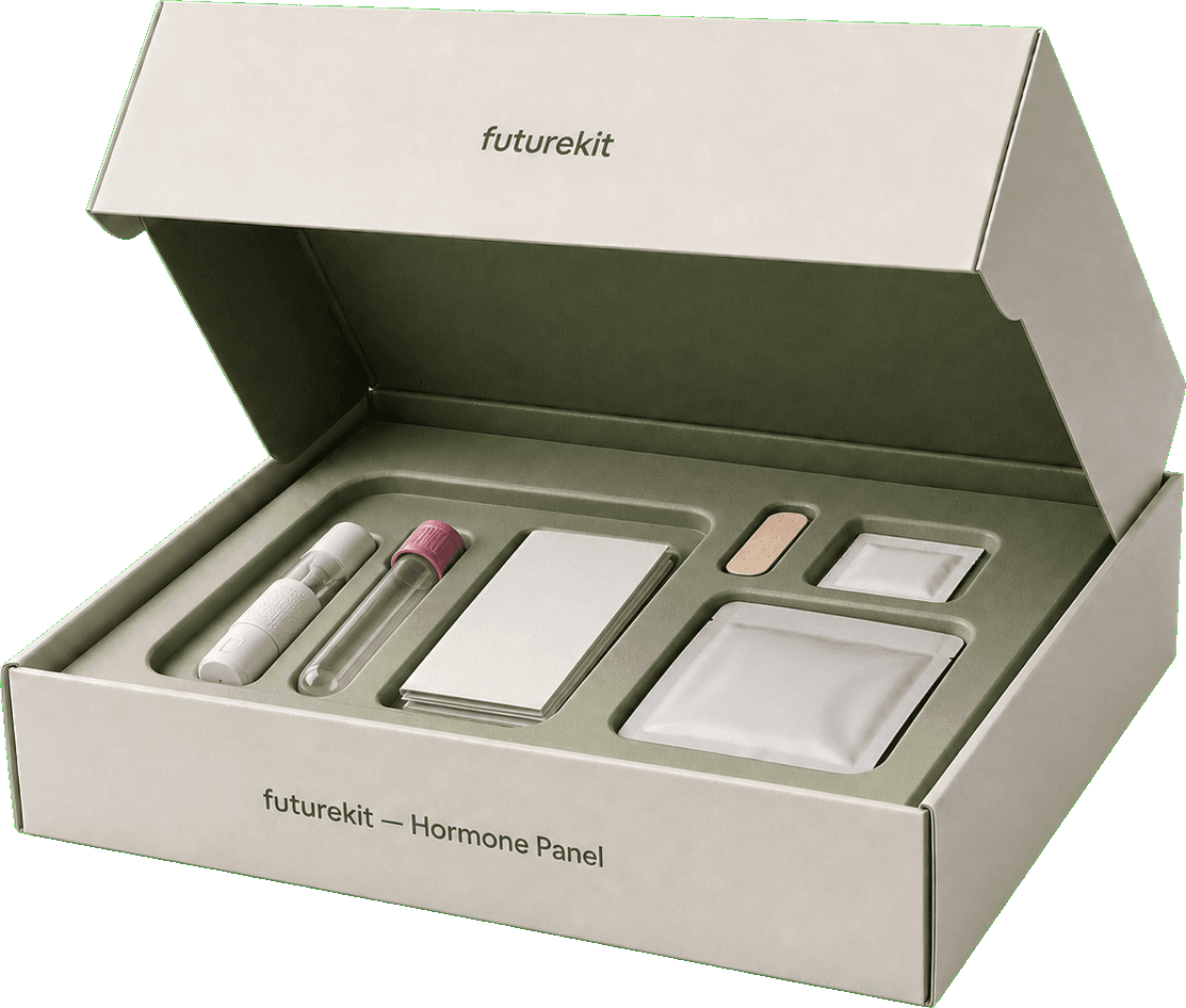FutureKit Hormone Panel 01 — at-home test kit with sample tubes and instructions